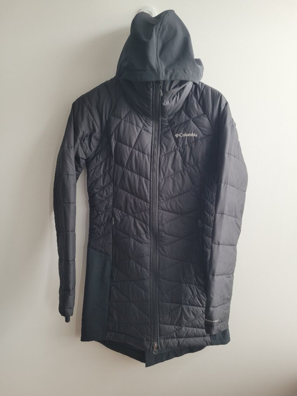 Columbia Women's Omni-Heat Black Hooded Light Puffer Coat-XS - Picture 2 of 10